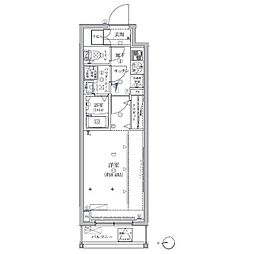 クレイシア桜新町 7階1Kの間取り