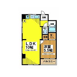 アライハイツ 1LDKの間取図画像