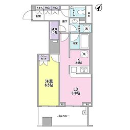 クロスエアタワー 1SLDKの間取図画像