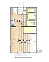 コートドール小山 1Kの間取図画像