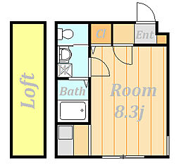 クオーレ中央林間 ワンルームの間取図画像
