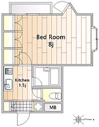 グランドパレス 1Kの間取図画像