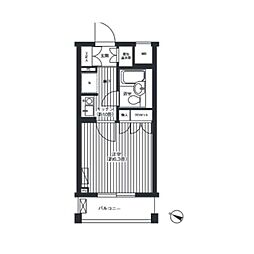 コスモリード駒沢大学 1Kの間取図画像