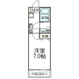 コモハイツ宮崎台 1Kの間取図画像