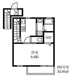 ラエストレージャ 1Kの間取図画像