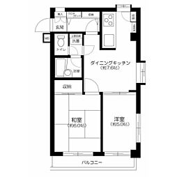 ジュエリー世田谷 2DKの間取図画像