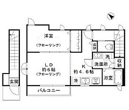 サニーホームズ 1LDKの間取図画像