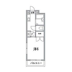 グレイセフル経堂 1Kの間取図画像