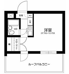 モビーレ等々力 1Kの間取図画像