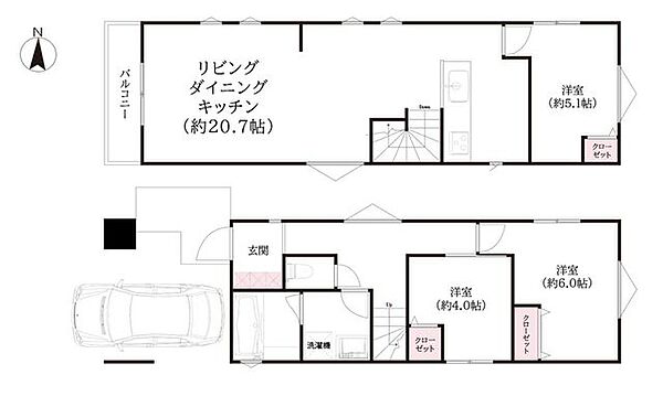 ■建築参考プラン例■3LDK建物価格：2300万円建物面積：90.00m2