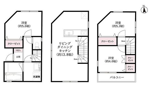 ■建築参考プラン例■3LDK建物価格：1700万円建築面積：69.82m2