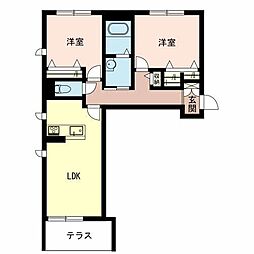 イースト 2LDKの間取図画像
