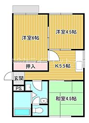 ユーエムハイツ 3Kの間取図画像