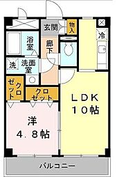 グレースパラシオン 1LDKの間取図画像