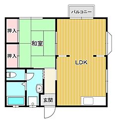 ひまわりかんB 1LDKの間取図画像