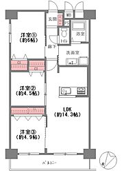 ハイツみどり木 3LDKの間取図画像