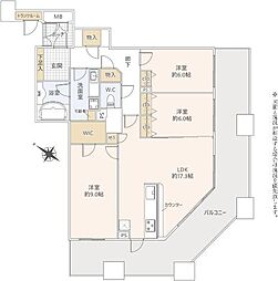 キングスクエアザ・タワーランドレックス 3LDKの間取図画像