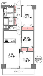 シャルム京橋 3LDKの間取図画像