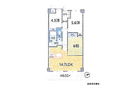 ダイアパレスウエストシティ四季の杜 3LDKの間取図画像