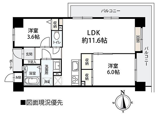 間取り サーパス海老園 7階/-