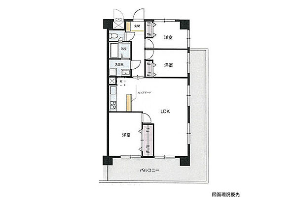 ライオンズマンション古江ガーデン　リフォーム済中古マンション　間取り