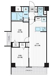 ビューパレー浦和中島 2LDKの間取図画像