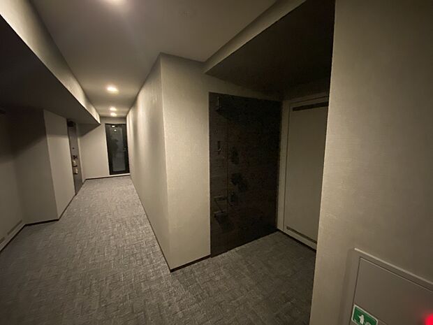 ホテルライクな内廊下仕様。外部から廊下が見えないため、プライバシーが守れますね。