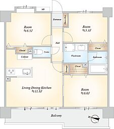 レクセルマンション成増第2 3LDKの間取図画像