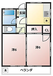 第2武井ビル 2Kの間取図画像