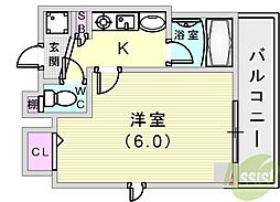 エステムコート神戸・県庁前 10階1Kの間取り