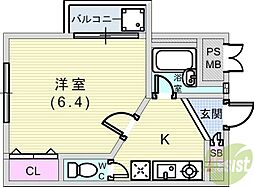 マンション王子 1Kの間取図画像