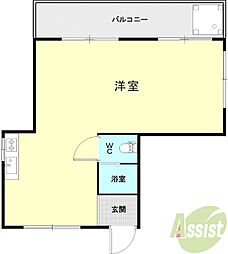 中山手ビル 5階2DKの間取り
