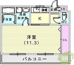 諏訪山ハウス 1階1Kの間取り