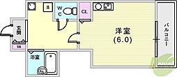 ヒューネット神戸元町通 1Kの間取図画像