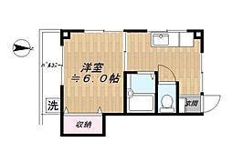 エコーハイツ 1Kの間取図画像