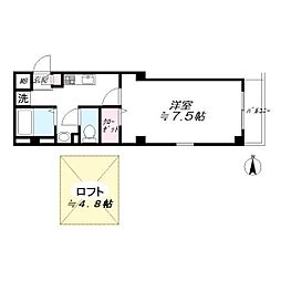 ロラパルーザ 1Kの間取図画像