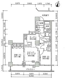 UR都市機構ジェイタワー西大井イーストタワー 2LDKの間取図画像