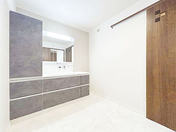 三面鏡付き洗面化粧台を採用し、毎朝の身支度も快適に行えます。
