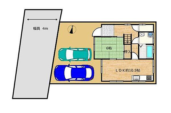 【間取図】4LDKの2階建てです。家具などを置きやすいように和室から洋室ヘリフォームします。水回りすべて新品交換、クロス張り替え、フローリング重ね張り、照明交換、火災報知器設置、ドアホン交換、他。