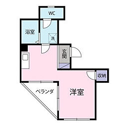 ナカムラハイツ ワンルームの間取図画像