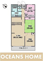 チサンマンション川越 2SLDKの間取図画像
