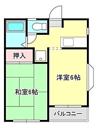 ホワイトキャッスルあけの平 2Kの間取図画像
