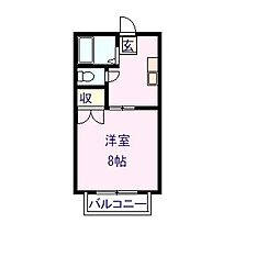 カナディアンビレッジ山手 2階1Kの間取り