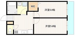 メゾンドルポ吉見園 2DKの間取図画像