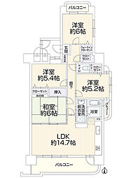 シャトレ愛松ギフ 4LDKの間取図画像
