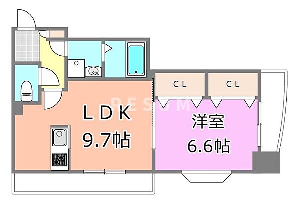 千葉県千葉市中央区新田町(賃貸マンション1LDK・2階・36.69㎡)の写真 その2