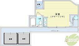 グローバル槻木 ワンルームの間取図画像