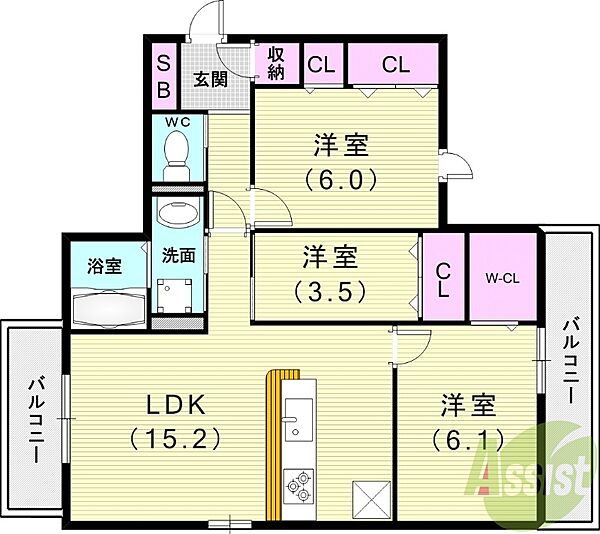 同じ建物の物件間取り写真 - ID:227083427070