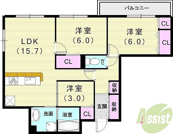 同じ建物の物件間取り写真 - ID:227083426076