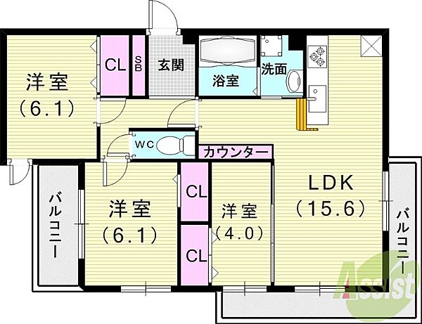 同じ建物の物件間取り写真 - ID:227083427071